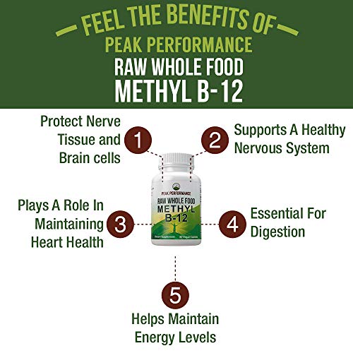 Raw Whole Food Vegan B12 Vitamin. Vitamin B12 Methylcobalamin - M...