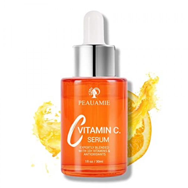 Peauamie Vitamin C Serum for Face Anti Aging Serum with 2% Hyalur...