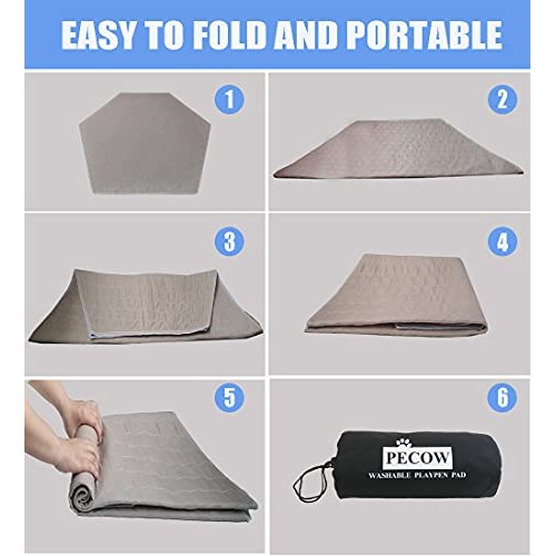 Pecow Hexagon Washable Liner for Portable Small Animal Playpen Gu...