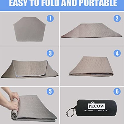 Pecow Hexagon Washable Liner for Portable Small Animal Playpen Gu...