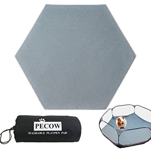 Pecow Hexagon Washable Liner for Portable Small Animal Playpen Gu...