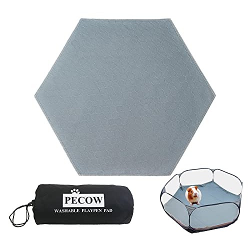 Pecow Hexagon Washable Liner for Portable Small Animal Playpen Gu...