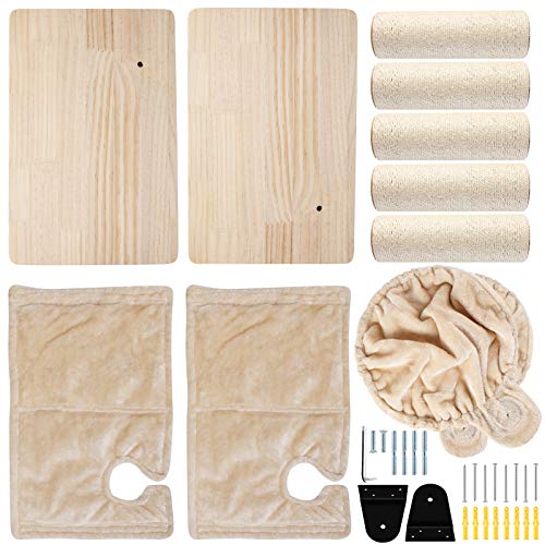 pedy Cat Wall Shelves with Hammock, Wall Mounted Cat Scratching P...