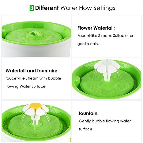 pedy Cat Water Fountain, 1.6L Automatic Flower Water Fountain, Pe...