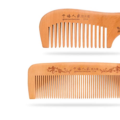 Handmade Wooden Comb, Wide and Dense Wooden Comb, Antistatic, Bea...