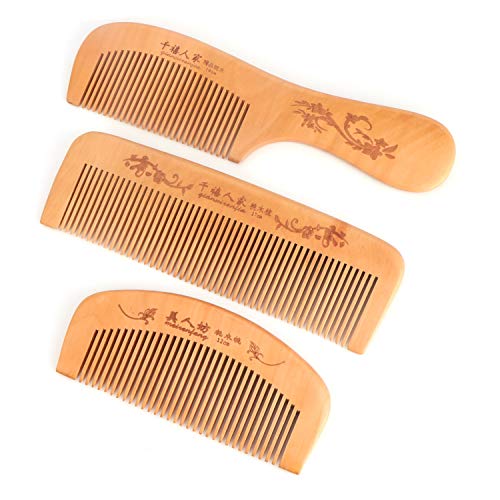 Handmade Wooden Comb, Wide and Dense Wooden Comb, Antistatic, Bea...