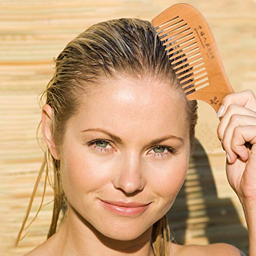 Handmade Wooden Comb, Wide and Dense Wooden Comb, Antistatic, Bea...