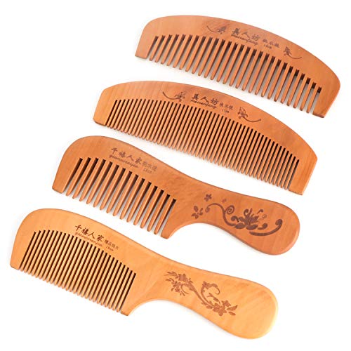 Handmade Wooden Comb, Wide and Dense Wooden Comb, Antistatic, Bea...
