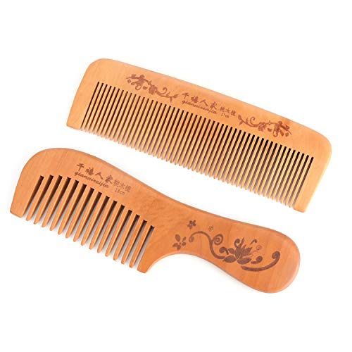 Handmade Wooden Comb, Wide and Dense Wooden Comb, Antistatic, Bea...