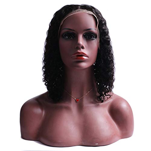 Peony red Peruvian Curly Bob Wig Pre 13x4 Plucked Short Lace Fron...