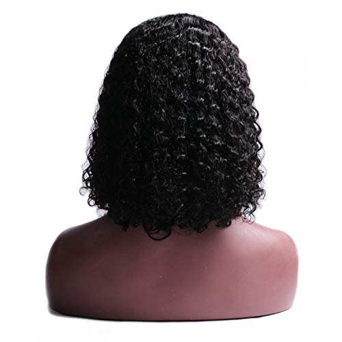 Peony red Peruvian Curly Bob Wig Pre 13x4 Plucked Short Lace Fron...