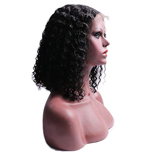 Peony red Peruvian Curly Bob Wig Pre 13x4 Plucked Short Lace Fron...