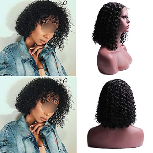 Peony red Peruvian Curly Bob Wig Pre 13x4 Plucked Short Lace Fron...