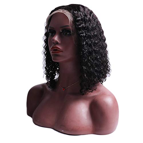 Peony red Peruvian Curly Bob Wig Pre 13x4 Plucked Short Lace Fron...