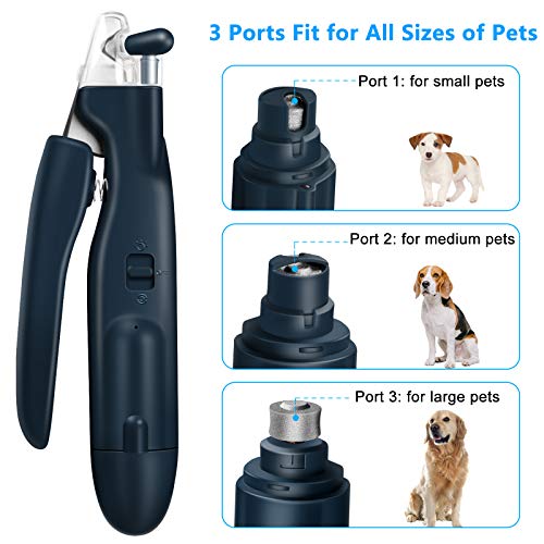 Peroom Dog Nail Grinder, Portable Pet Dog Nail Clippers with 2 LE...