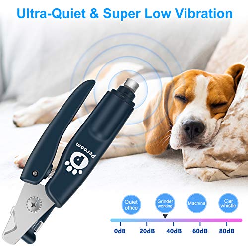 Peroom Dog Nail Grinder, Portable Pet Dog Nail Clippers with 2 LE...
