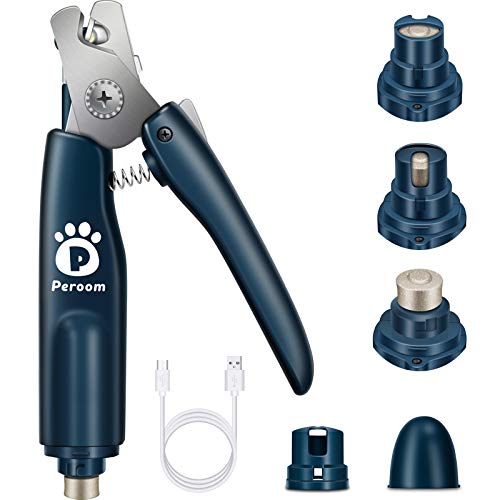 Peroom Dog Nail Grinder, Portable Pet Dog Nail Clippers with 2 LE...