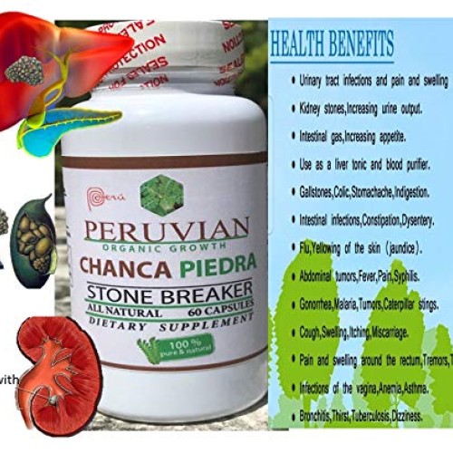Chanca Piedra 2 1000 MG per Serving- 120 Tablets 2 Bottles Kidn...