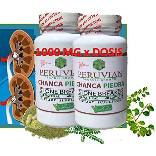 Chanca Piedra 2 1000 MG per Serving- 120 Tablets 2 Bottles Kidn...