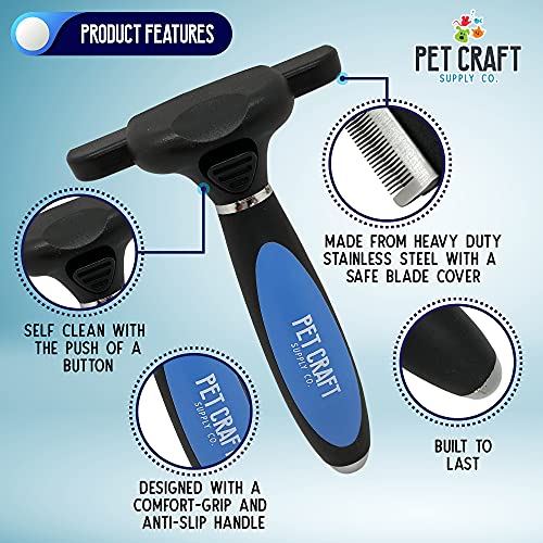 Pet Craft Supply Self-Cleaning Pet Grooming Hair Deshedding Brush...