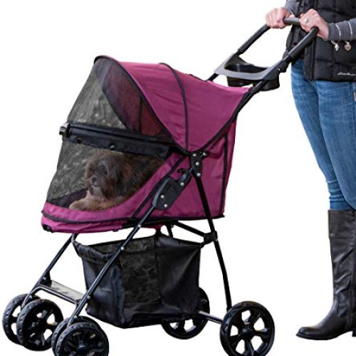 Pet Gear No-Zip Happy Trails Lite Pet Stroller for Cats/Dogs, Zip...