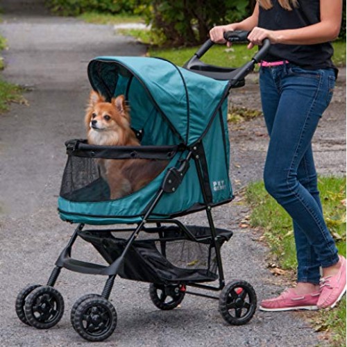Pet Gear No-Zip Happy Trails Pet Stroller for Cats/Dogs, Zipperle...