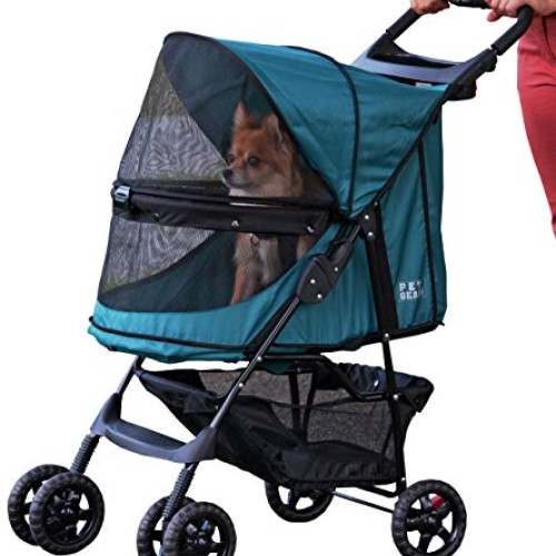 Pet Gear No-Zip Happy Trails Pet Stroller for Cats/Dogs, Zipperle...