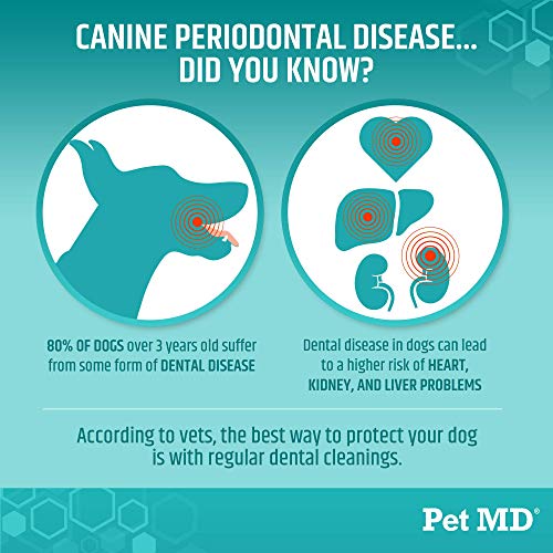 Pet MD Dog Breath Freshener Dental Wipes for Dogs - Tartar and Pl...