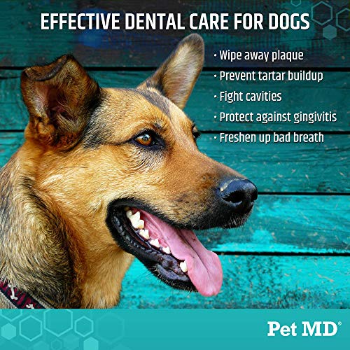 Pet MD Dog Breath Freshener Dental Wipes for Dogs - Tartar and Pl...