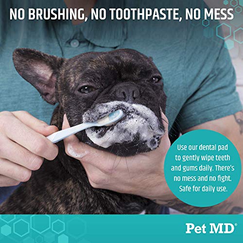 Pet MD Dog Breath Freshener Dental Wipes for Dogs - Tartar and Pl...