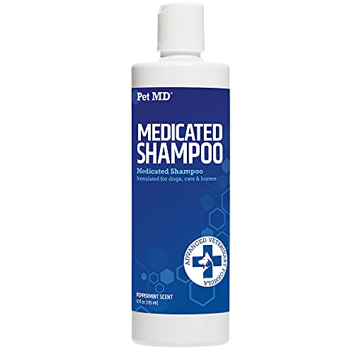 Pet MD Medicated Shampoo for Dogs, Cats, & Horses with Ketoconazo...