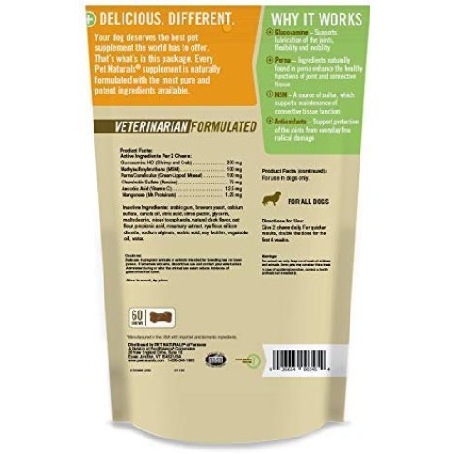 3 Pack Pet Naturals of VT Hip + Joint Supplements for Dogs