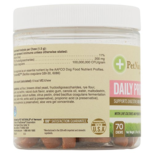 Pet Naturals Daily Probiotic for Dogs of Vermont 70 Chewable