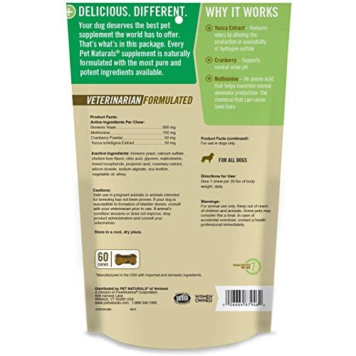 Pet Naturals Lawn Aid Dog Chews - 240 Total 4 Packs with 60 per ...