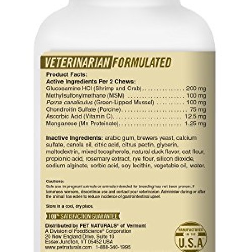 Pet Naturals of Vermont - Hip + Joint for Dogs and Cats, 160 Bite...