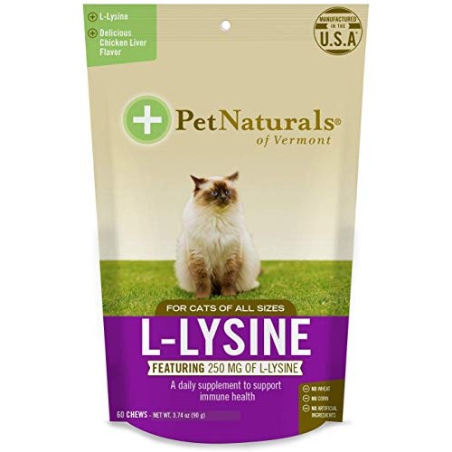 Pet Naturals of Vermont L-Lysine 60 Fun-Shaped Chews for Cats - 3...