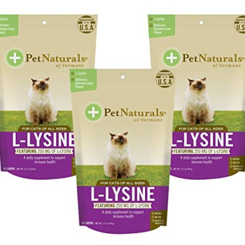 Pet Naturals of Vermont L-Lysine Fun-Shaped Chews for Cats - 3 pa...