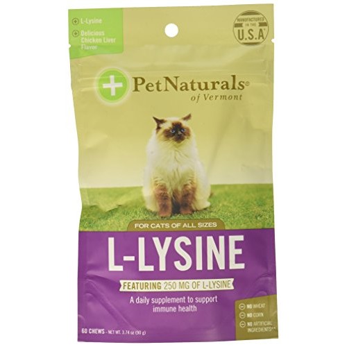 Pet Naturals of Vermont Lysine FunShaped Chews for Cats 120 count...