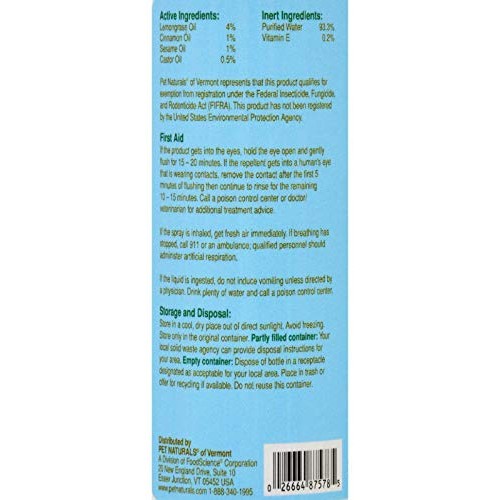 Pet Naturals Of Vermont Protect Flea+Tick Repellent Spray For Dog...