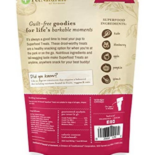 Pet Naturals of Vermont Superfood Dog Treats, Bacon, 7.41oz - Nat...