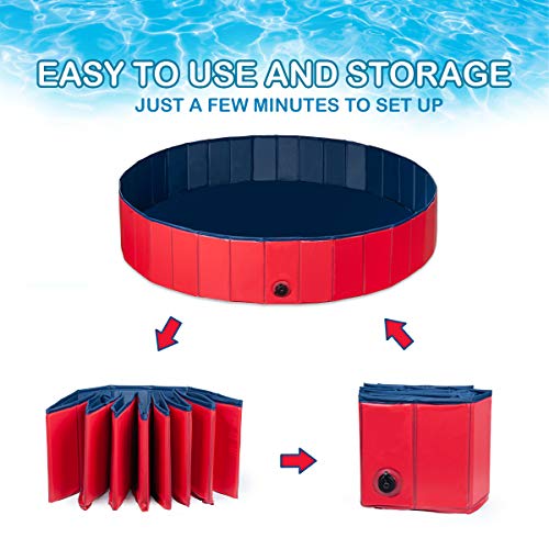 Pet Soft Foldable Dog Pools – Extra Large Thicken PVC Dog Swimmin...