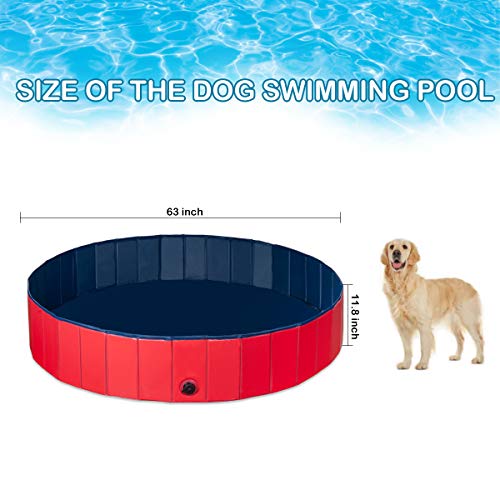 Pet Soft Foldable Dog Pools – Extra Large Thicken PVC Dog Swimmin...