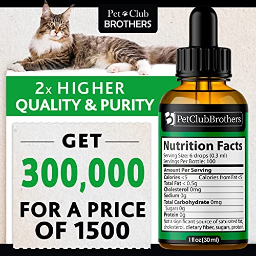 PETCLUBBROTHERS B 2 Pack Hemp Oil for Dogs & Cats 300,000 - Pre...
