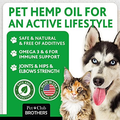 PETCLUBBROTHERS B 2 Pack Hemp Oil for Dogs & Cats 300,000 - Pre...