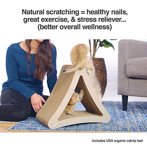 PetFusion 3-Sided Vertical Cat Scratching Post Standard Size, Wa...
