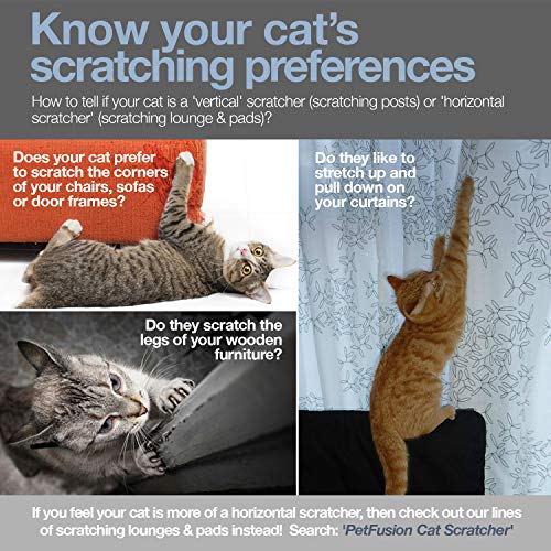 PetFusion 3-Sided Vertical Cat Scratching Post Standard Size, Wa...