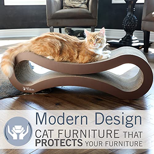 PetFusion Cat Scratcher Lounge - Walnut Brown, 1 Level PF-CL1