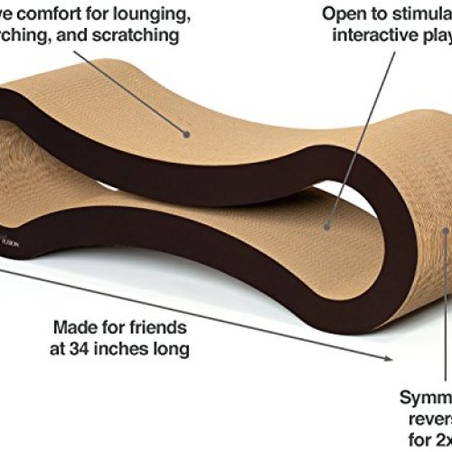 PetFusion Cat Scratcher Lounge - Walnut Brown, 1 Level PF-CL1