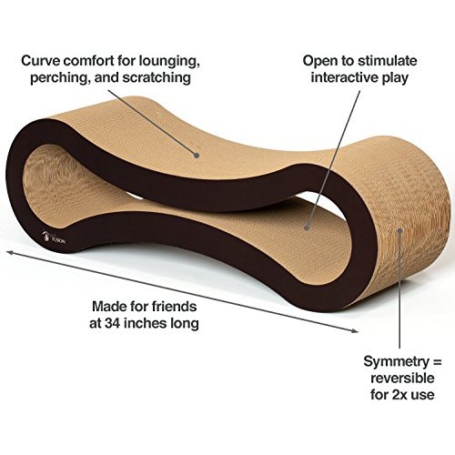 PetFusion Cat Scratcher Lounge - Walnut Brown, 1 Level PF-CL1