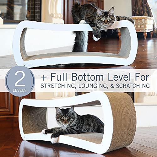 PetFusion Jumbo Cat Scratcher Lounge, White. 39 x 11 x 14 inch l...